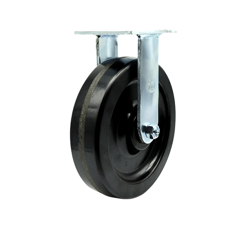 Heavy Duty Rigid Top Plate Caster with 8 Inch Phenolic Wheel and Ball Bearings - 1,250 lbs. Capacity/Caster - Service Caster Brand — photo 1