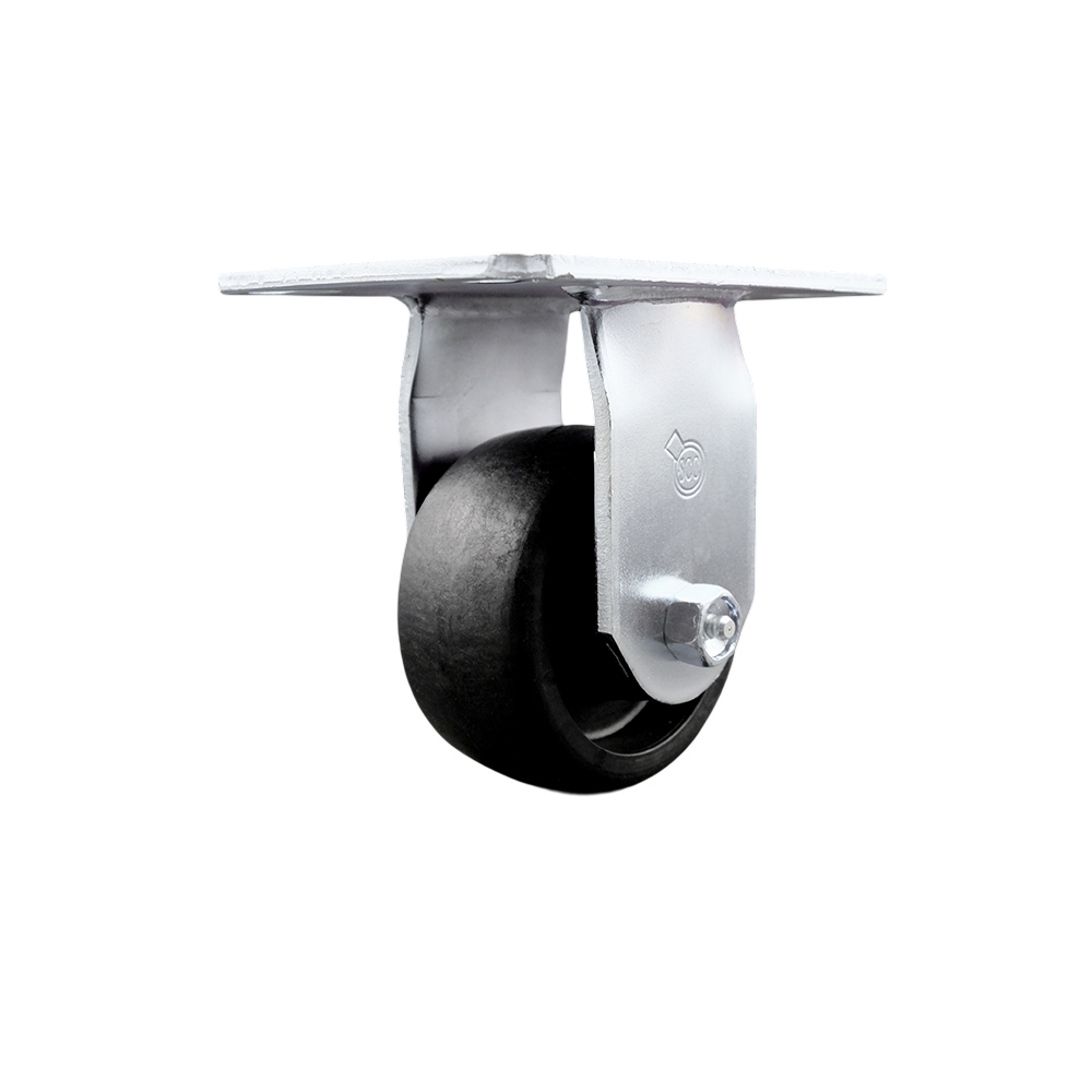 Heavy Duty Large Top Plate Glass Filled Nylon Swivel Caster w/Main. Free Bearings and 4" x 2" Black Wheel - 1200 lbs Capacity/Caster - Service Caster Brand — photo 1