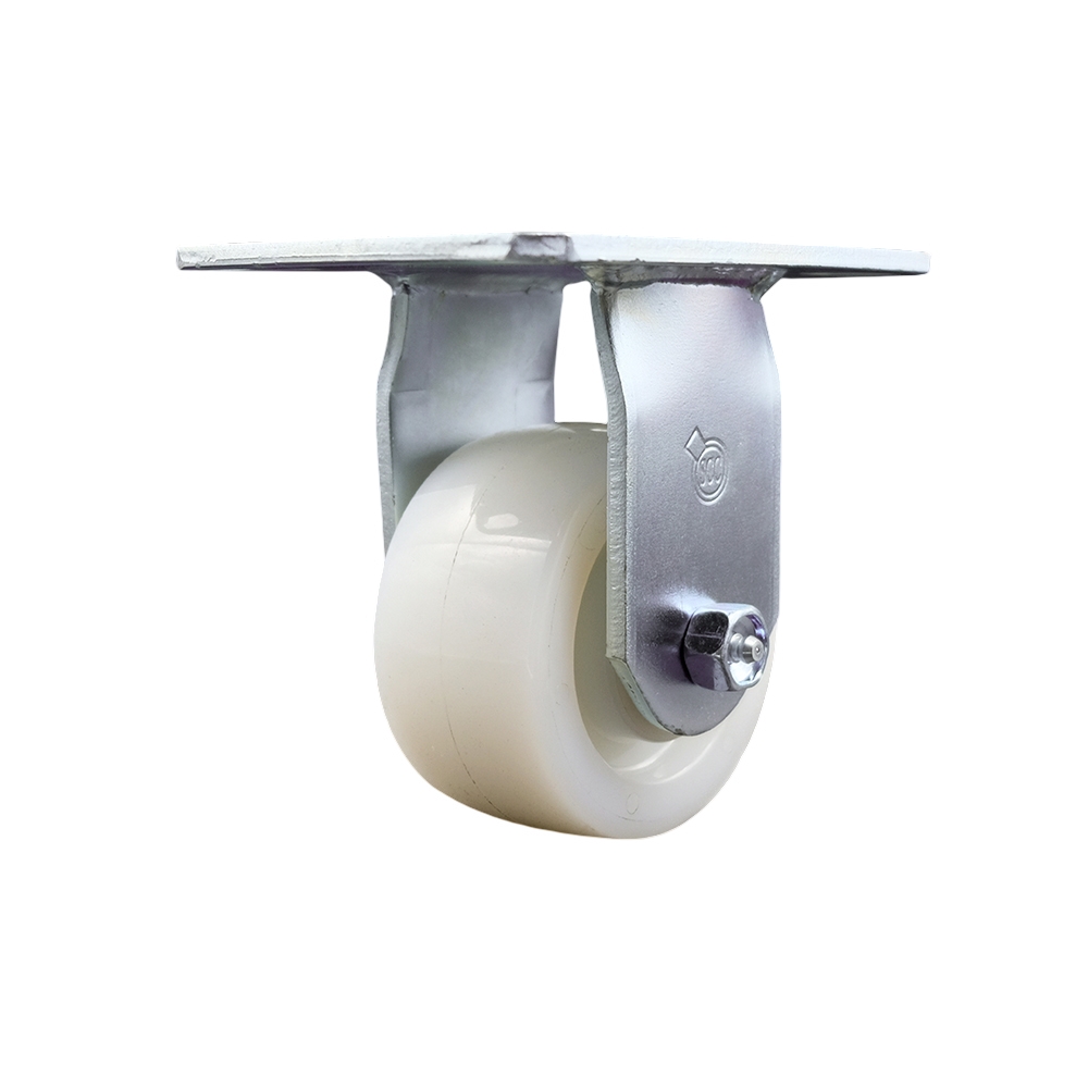 Heavy Duty Large Top Plate Nylon Swivel Caster w/4" x 2" White Wheel - 800 lbs Capacity/Caster - Service Caster Brand — photo 1