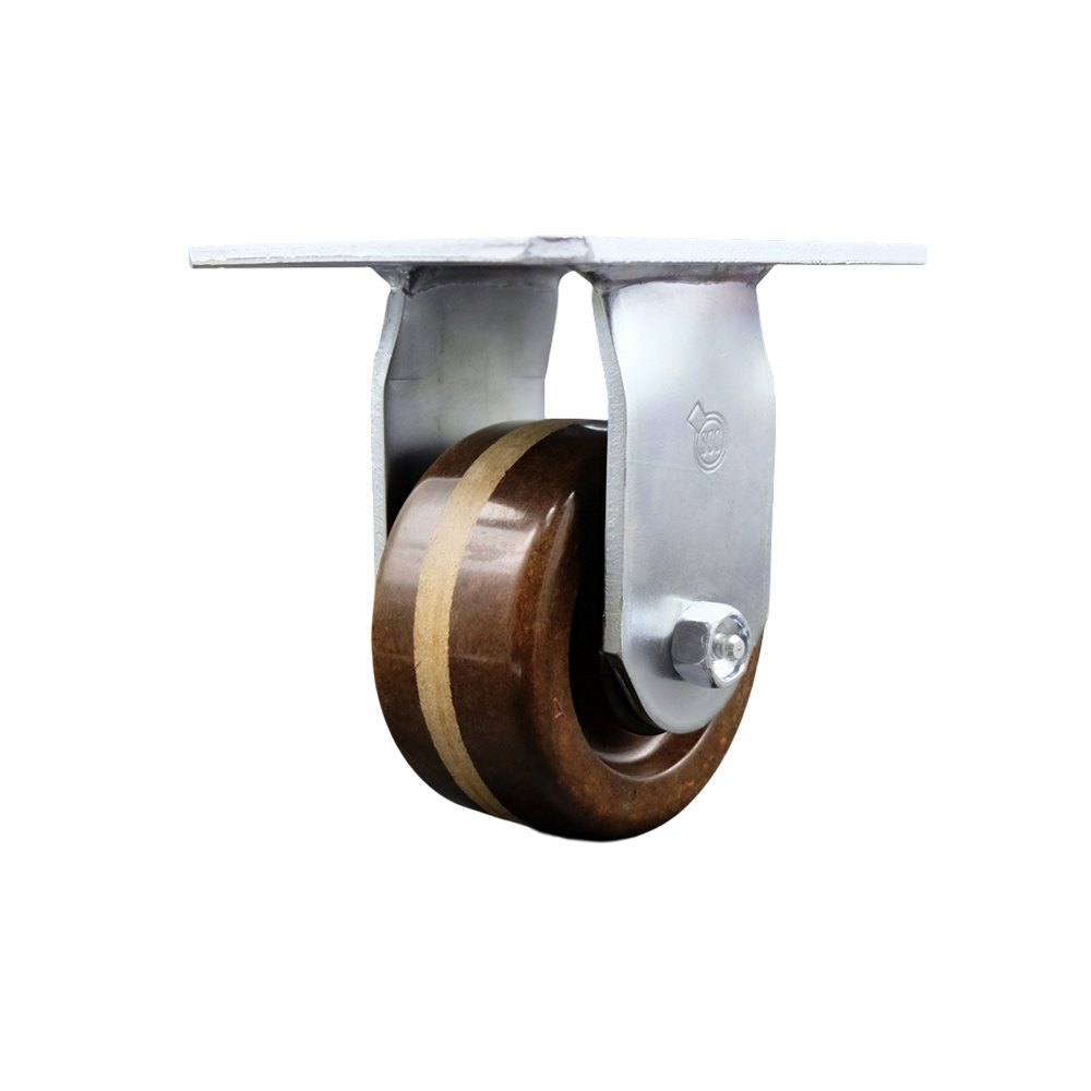 Heavy Duty Large Top Plate High Temperature Phenolic Swivel Caster w/4" x 2" Brown Wheel - 800 lbs Capacity/Caster - Service Caster Brand — photo 1