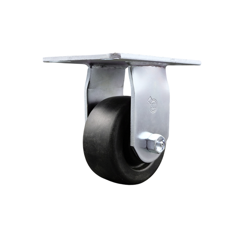 Heavy Duty Large Top Plate Polyolefin Swivel Caster w/Main. Free Bearings and 4" x 2" Black Wheel - 500 lbs Capacity/Caster - Service Caster Brand — photo 1