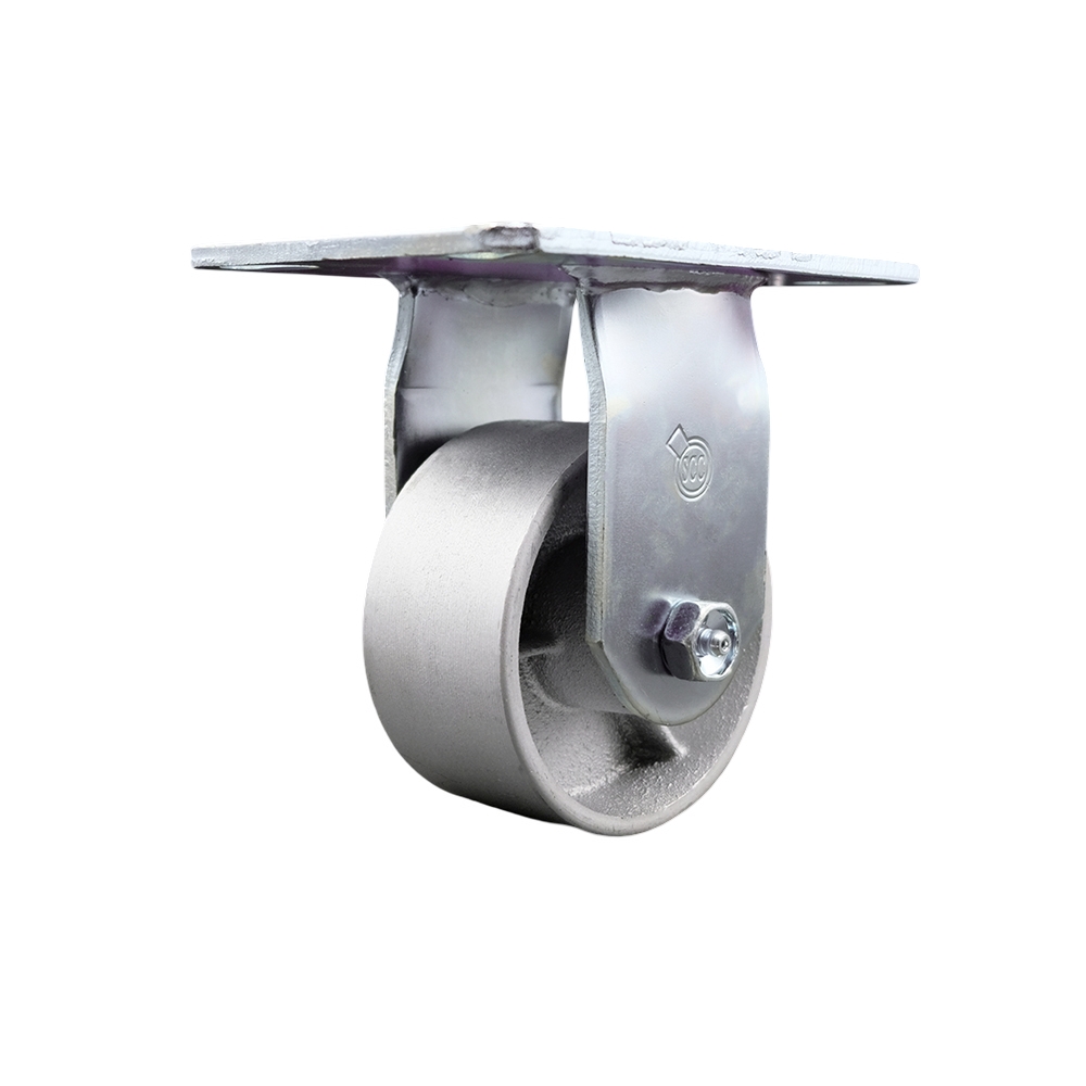 Heavy Duty Large Top Plate Semi Steel Cast Iron Swivel Caster w/4" x 2" Silver Wheel - 1000 lbs Capacity/Caster - Service Caster Brand — photo 1