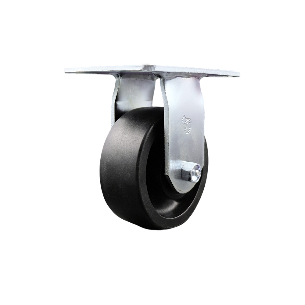 Heavy Duty Large Top Plate Glass Filled Nylon Swivel Caster w/Main. Free Bearings and 5" x 2" Black Wheel - 1500 lbs Capacity/Caster - Service Caster Brand — photo 1