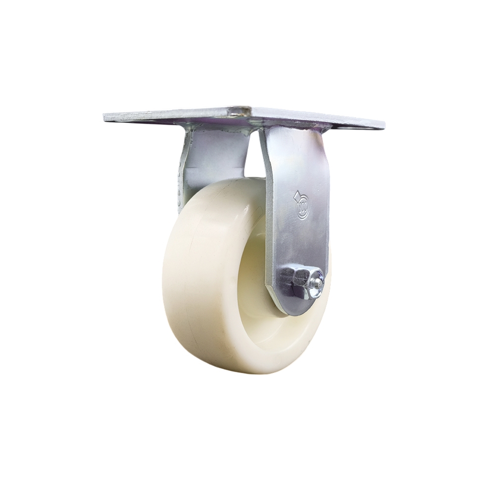 Heavy Duty Large Top Plate Nylon Swivel Caster w/Main. Free Bearings and 5" x 2" White Wheel - 900 lbs Capacity/Caster - Service Caster Brand — photo 1