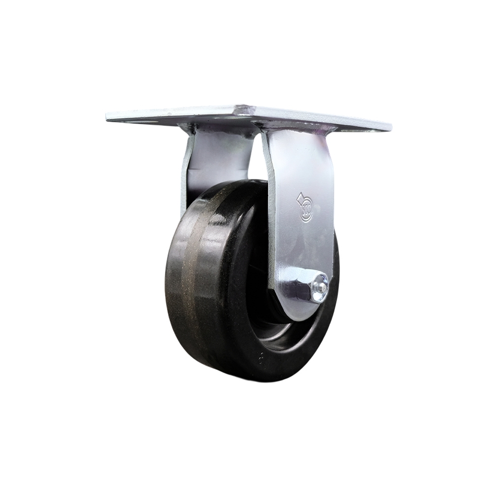 Heavy Duty Large Top Plate Phenolic Swivel Caster w/Main. Free Bearings and 5" x 2" Black Wheel - 1000 lbs Capacity/Caster - Service Caster Brand — photo 1