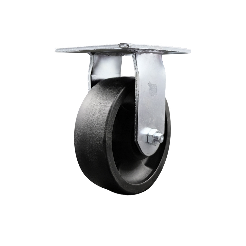 Heavy Duty Large Top Plate Glass Filled Nylon Swivel Caster w/6" x 2" Black Wheel - 1500 lbs Capacity/Caster - Service Caster Brand — photo 1