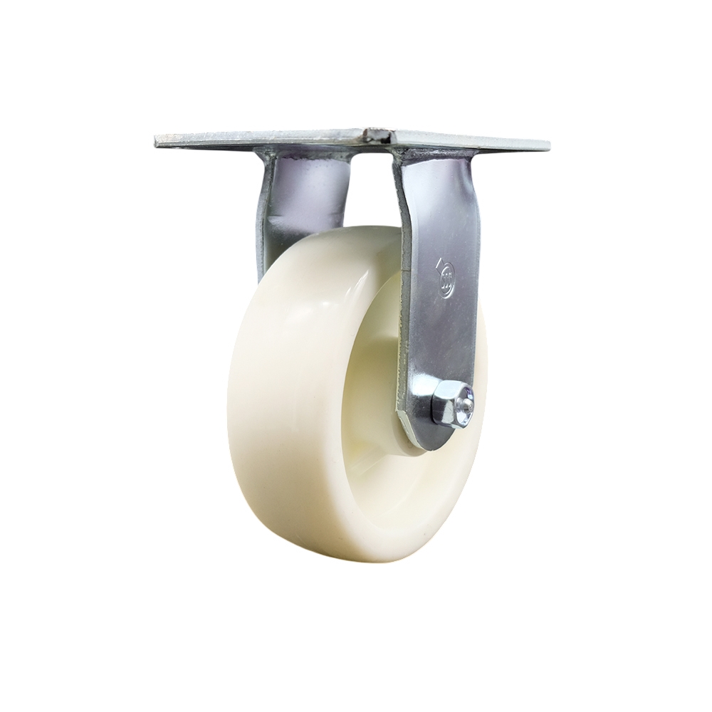 Heavy Duty Large Top Plate Nylon Swivel Caster w/Main. Free Bearings and 6" x 2" White Wheel - 1250 lbs Capacity/Caster - Service Caster Brand — photo 1