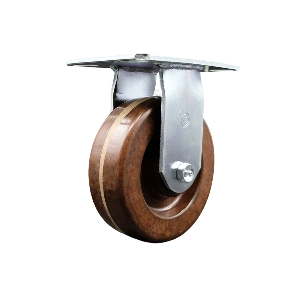 Heavy Duty Large Top Plate High Temperature Phenolic Swivel Caster w/6" x 2" Brown Wheel - 1200 lbs Capacity/Caster - Service Caster Brand — photo 1