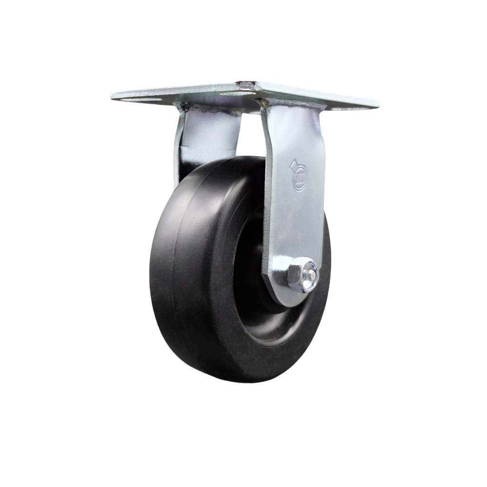 Heavy Duty Large Top Plate Polyolefin Swivel Caster w/6" x 2" Black Wheel - 700 lbs Capacity/Caster - Service Caster Brand — photo 1