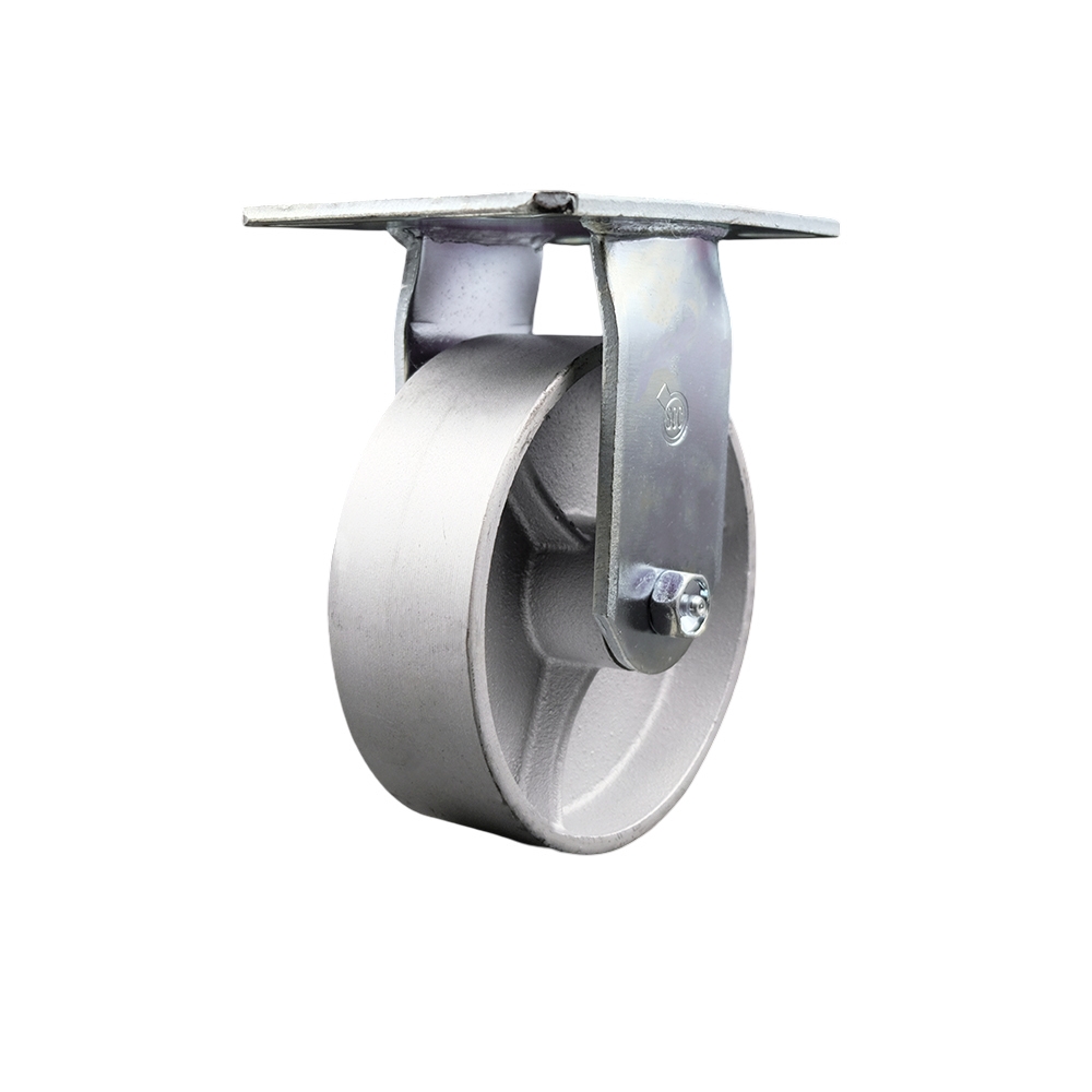 Heavy Duty Large Top Plate Semi Steel Cast Iron Swivel Caster w/6" x 2" Silver Wheel - 1200 lbs Capacity/Caster - Service Caster Brand — photo 1