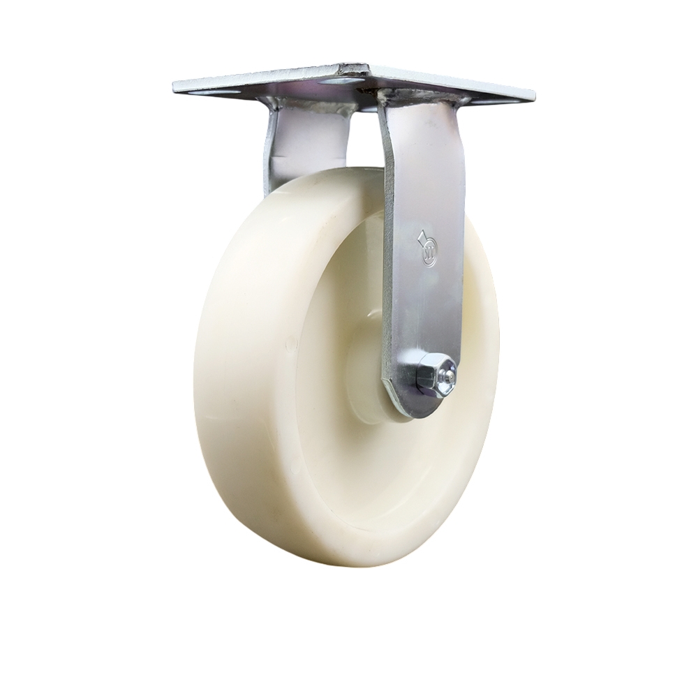 Heavy Duty Large Top Plate Nylon Swivel Caster w/8" x 2" White Wheel - 1250 lbs Capacity/Caster - Service Caster Brand — photo 1