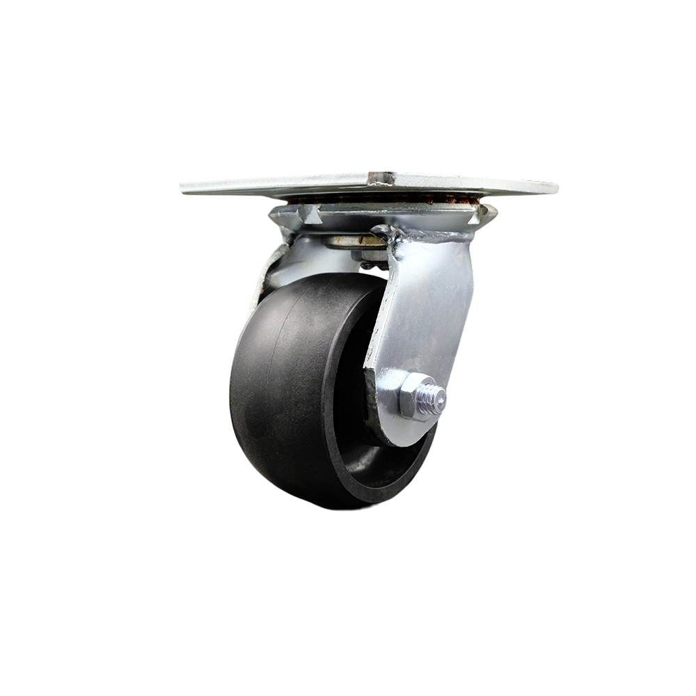 Heavy Duty Large Top Plate Glass Filled Nylon Swivel Caster w/4" x 2" Black Wheel - 1200 lbs Capacity/Caster - Service Caster Brand — photo 1