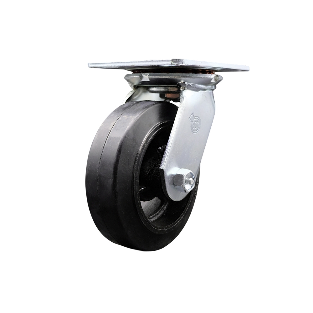 Service Caster Brand Replacement for McMaster Carr Caster 44785T13 - Swivel Top Plate Caster with 6 Inch Black Rubber On Cast Iron Wheel - 450 lbs. Capacity Per Caster — photo 1
