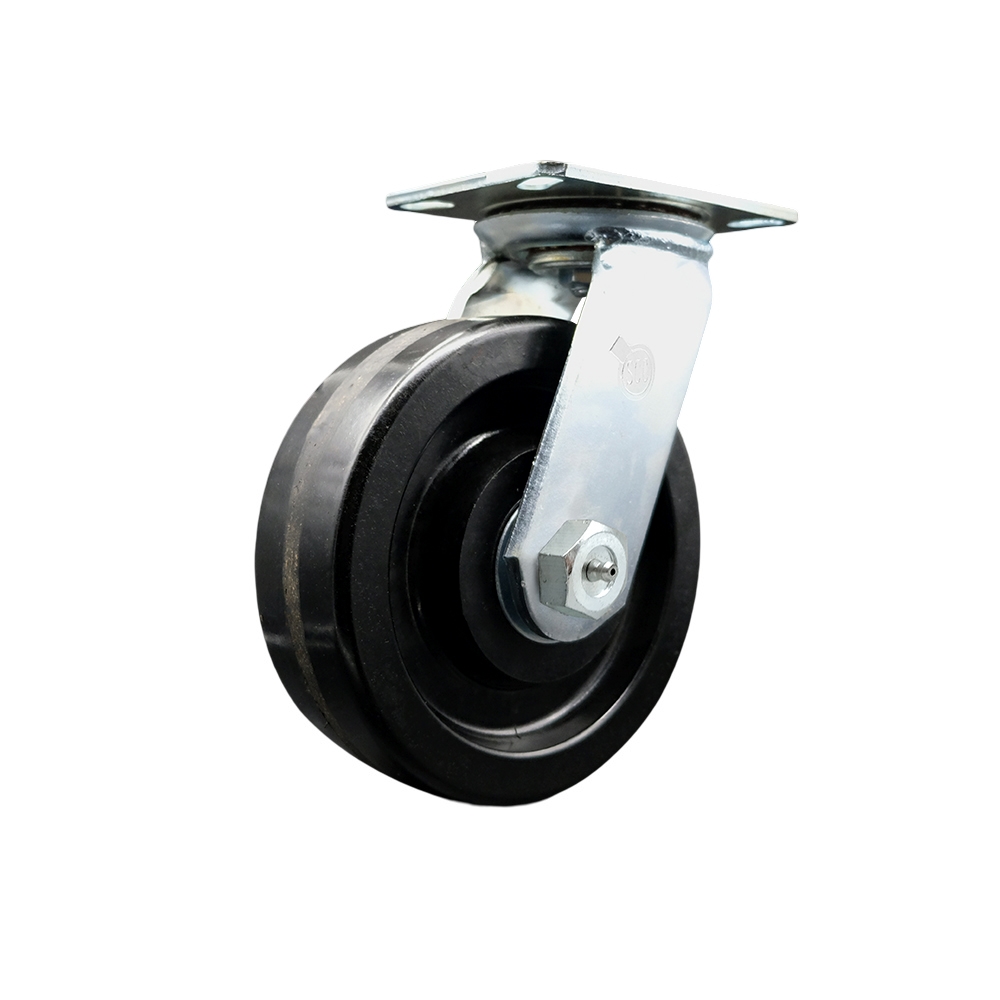 Heavy Duty Large Top Plate Phenolic Swivel Caster w/4" x 2" Black Wheel - 1,800 lbs Capacity/Caster - Series 55 - Service Caster Brand — photo 1