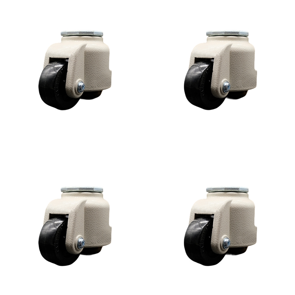 Nylon Swivel Threaded Stem Caster Set of 4 w/2.83" Black Wheel and M16 x 2.0mm x 24mm Stems - 4400 lbs Capacity/Caster - Service Caster Brand — photo 1