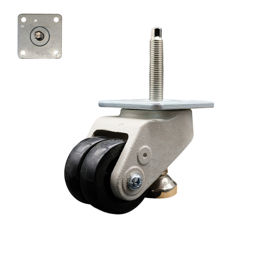Nylon Swivel Threaded Stem Caster w/2.8" Black Wheel and M16 x 2.0mm x 24mm Stem - 1100 lbs Capacity/Caster - Service Caster Brand — photo 1