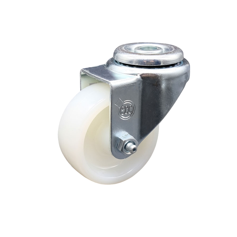 Nylon Swivel Bolt Hole Caster w/3" x 1.25" White Wheel - 300 lbs Capacity/Caster - Service Caster Brand — photo 1