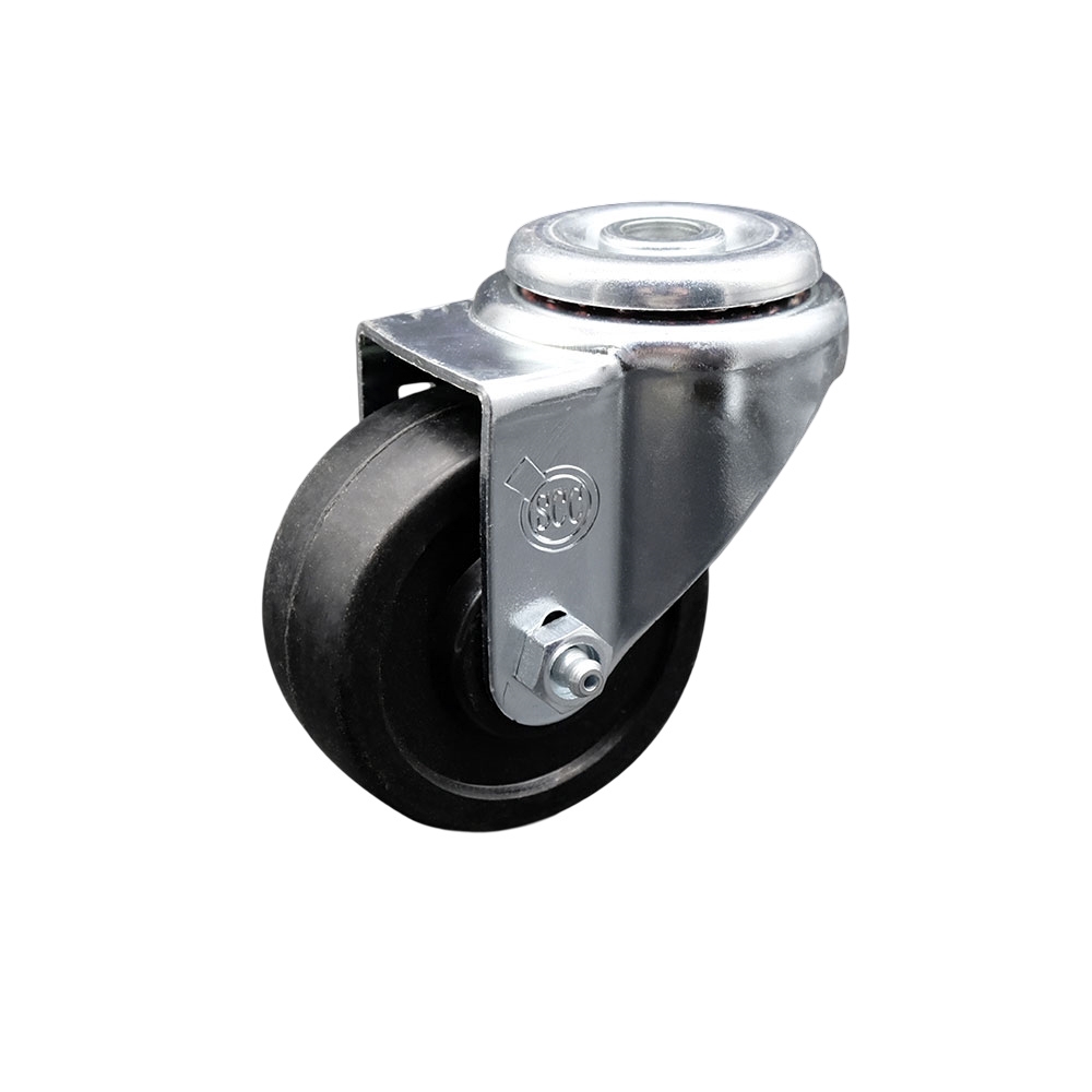 3" Swivel Caster with 1/2" Bolt Hole and Soft Rubber Wheel - 175 lbs Capacity - Service Caster Brand — photo 1