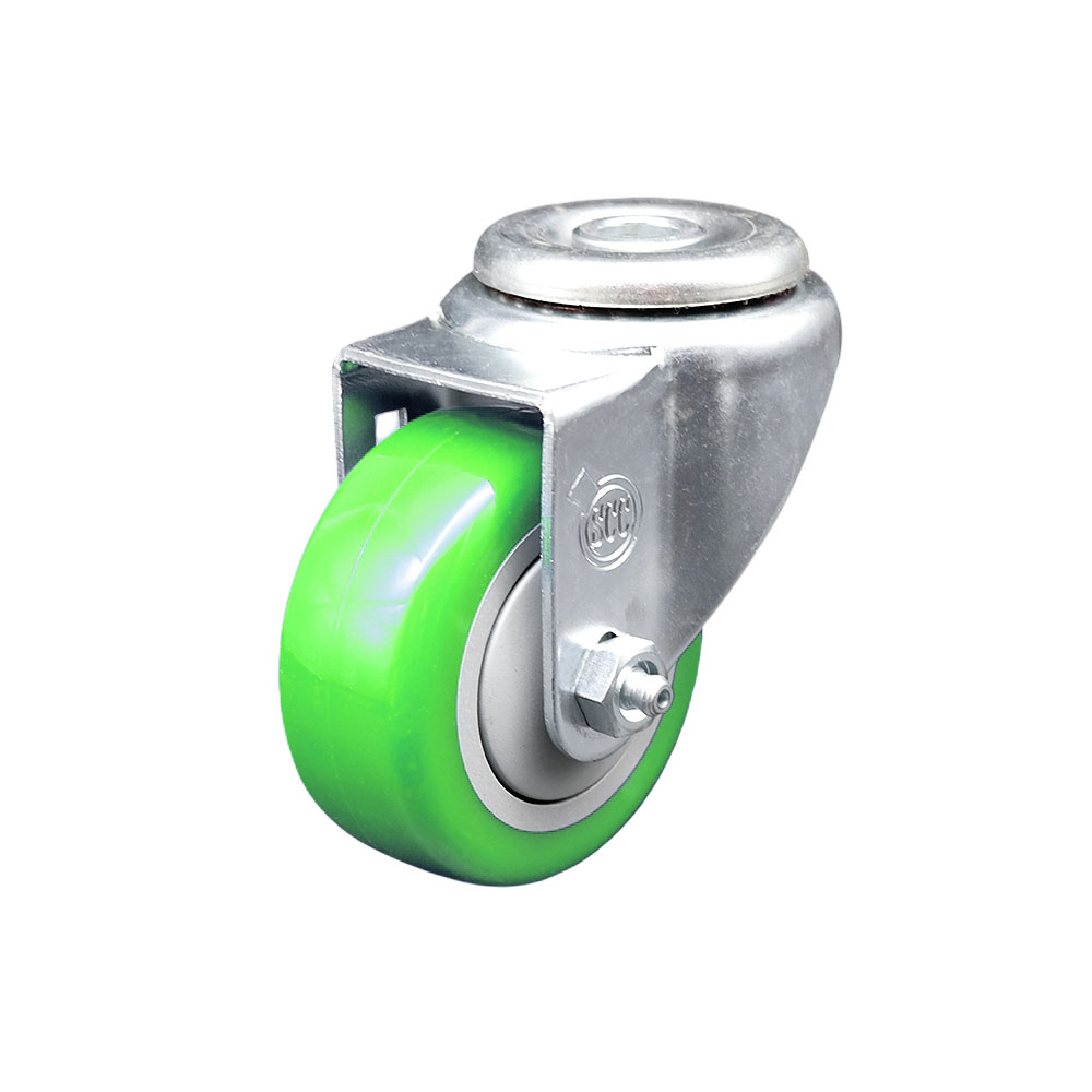 Polyurethane Swivel Bolt Hole Caster w/3.5" x 1.25" Green Wheel - 300 lbs Capacity/Caster - Service Caster Brand — photo 1