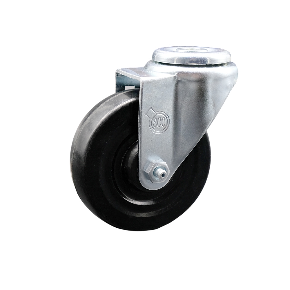 4" Swivel Caster with 1/2" Bolt Hole and Hard Rubber Wheel - 300 lbs Capacity - Service Caster Brand — photo 1