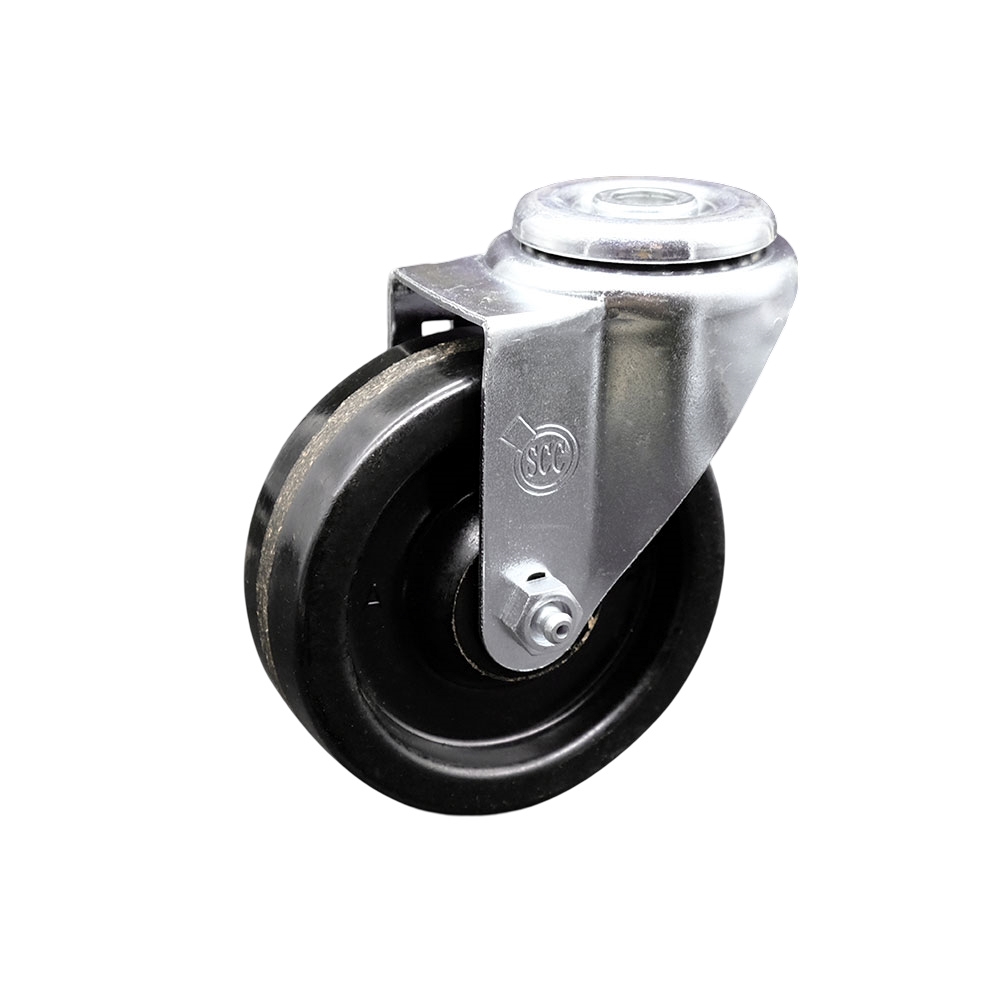 Phenolic Swivel Bolt Hole Caster w/Roller Bearing - 4" x 1.25" Black Wheel - 300 lbs Capacity/Caster - Service Caster Brand — photo 1