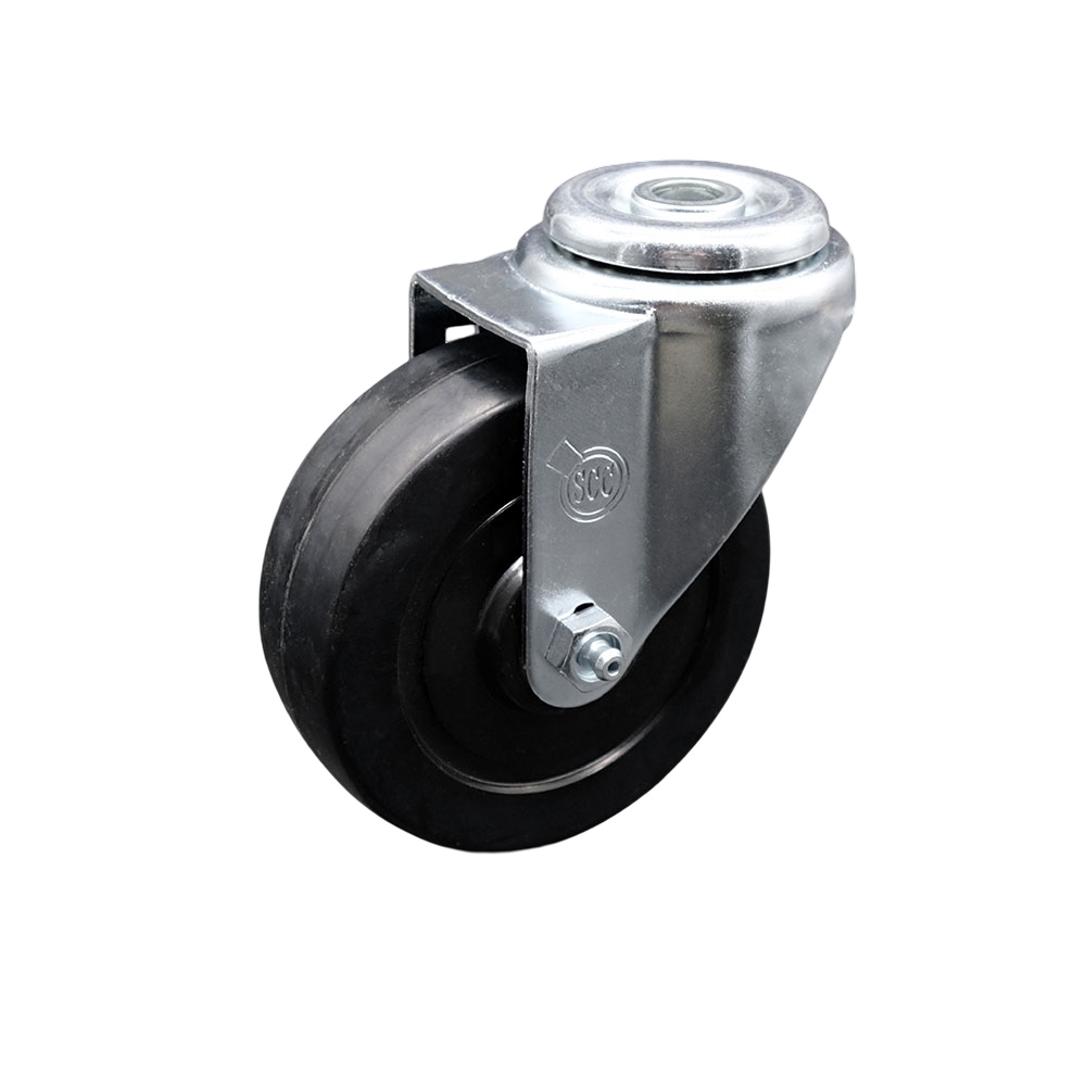 4" Swivel Caster with 1/2" Bolt Hole and Soft Rubber Wheel - 200 lbs Capacity - Service Caster Brand — photo 1