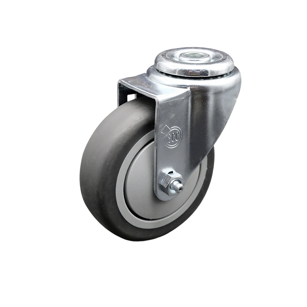 4" Swivel Caster with 1/2" Bolt Hole and Thermoplastic Rubber Wheel - 250 lbs Capacity - Service Caster Brand — photo 1