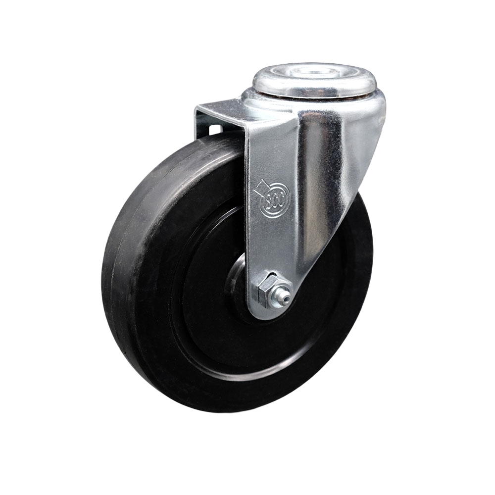 5" Swivel Caster with 1/2" Bolt Hole and Soft Rubber Wheel - 275 lbs Capacity - Service Caster Brand — photo 1