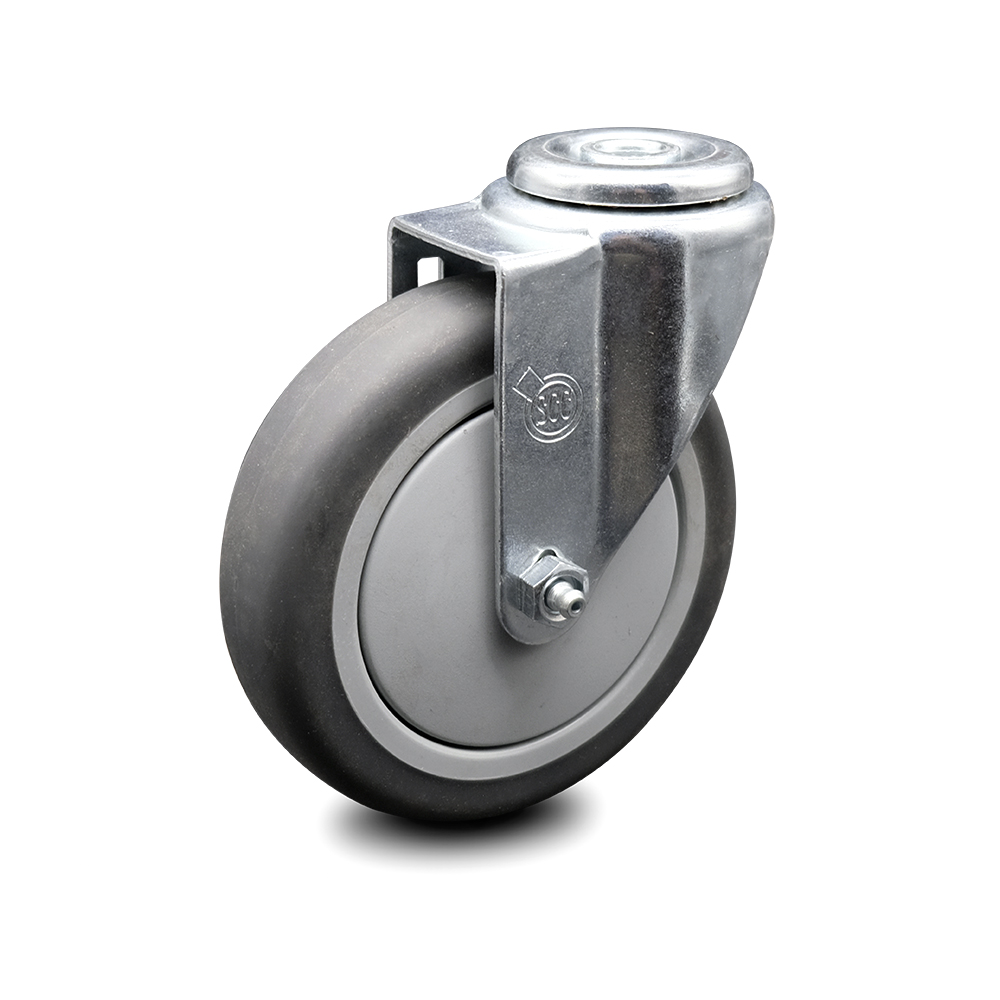 5" Swivel Caster with 1/2" Bolt Hole and Thermoplastic Rubber Wheel - 300 lbs Capacity - Service Caster Brand — photo 1