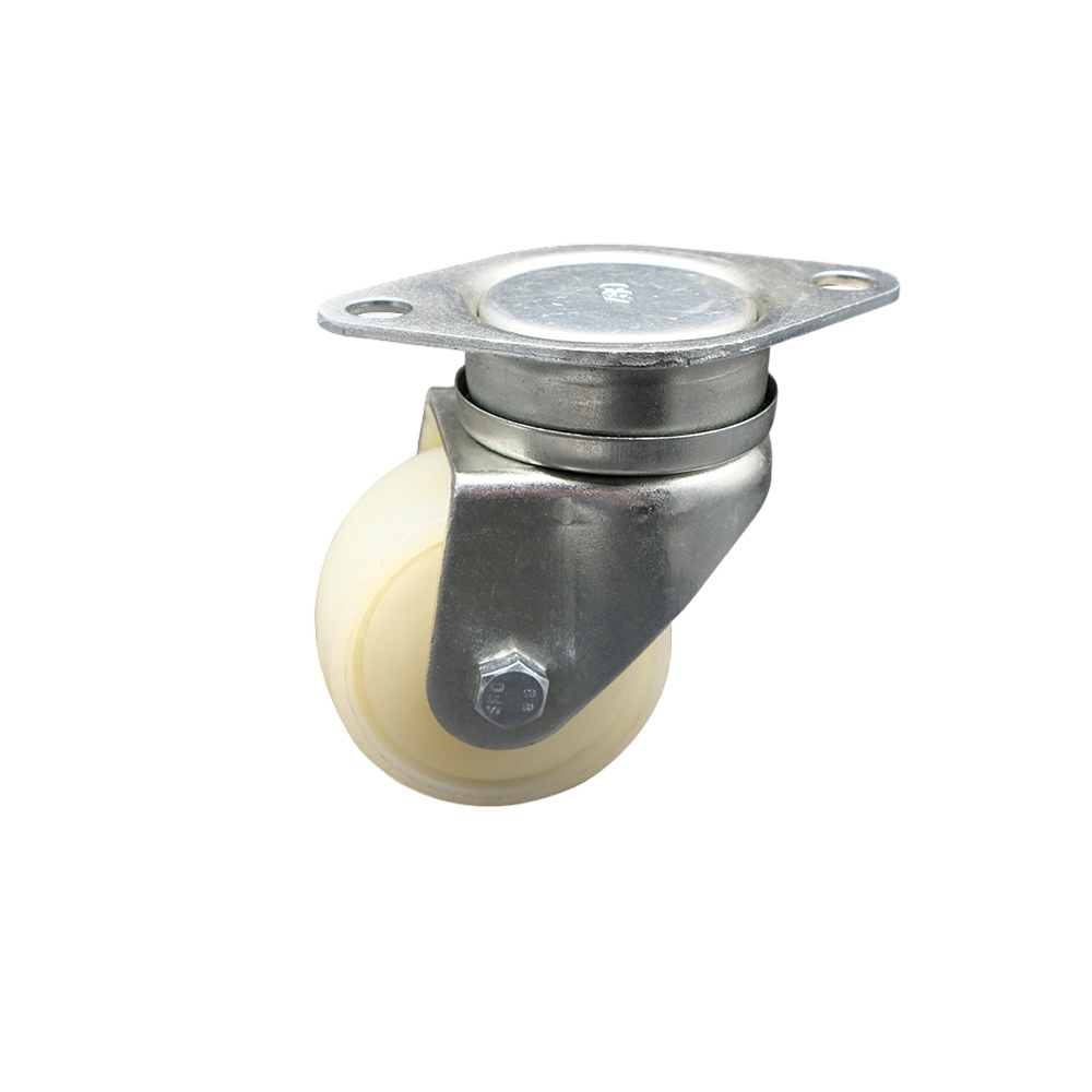 Metric Swivel Caster w/70mm x 35mm White Nylon Wheel – 70mm x 111mm Overall Top Plate – Ball Wheel Bearings & Thread Guards Included – 350 lbs. Capacity Per – Service Caster Brand — photo 1