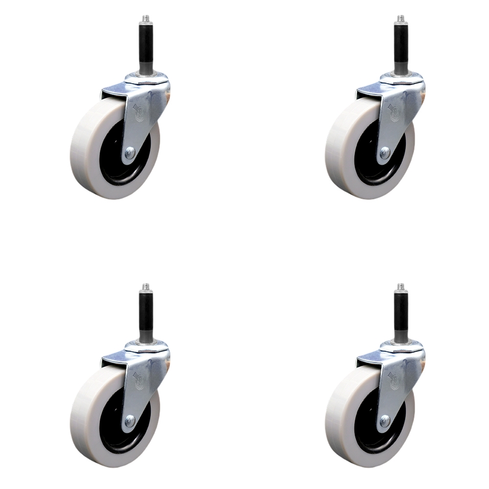 3 Inch Swivel Thermoplastic Rubber Caster Wheels and 3/4 Inch Expanding Adapter Stem Casters - 440 lbs. Total Capacity - Set of 4 - Service Caster Brand — photo 1