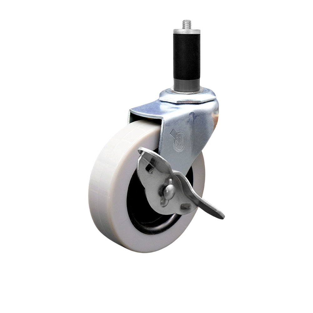 Service Caster Brand Replacement for Colson Caster 1.03367.441 MTG44 BRK3 - 3 Inch Swivel Thermoplastic Rubber Caster and 1-1/4" Expanding Adapter Stem and Brake - 110 lbs./caster — photo 1