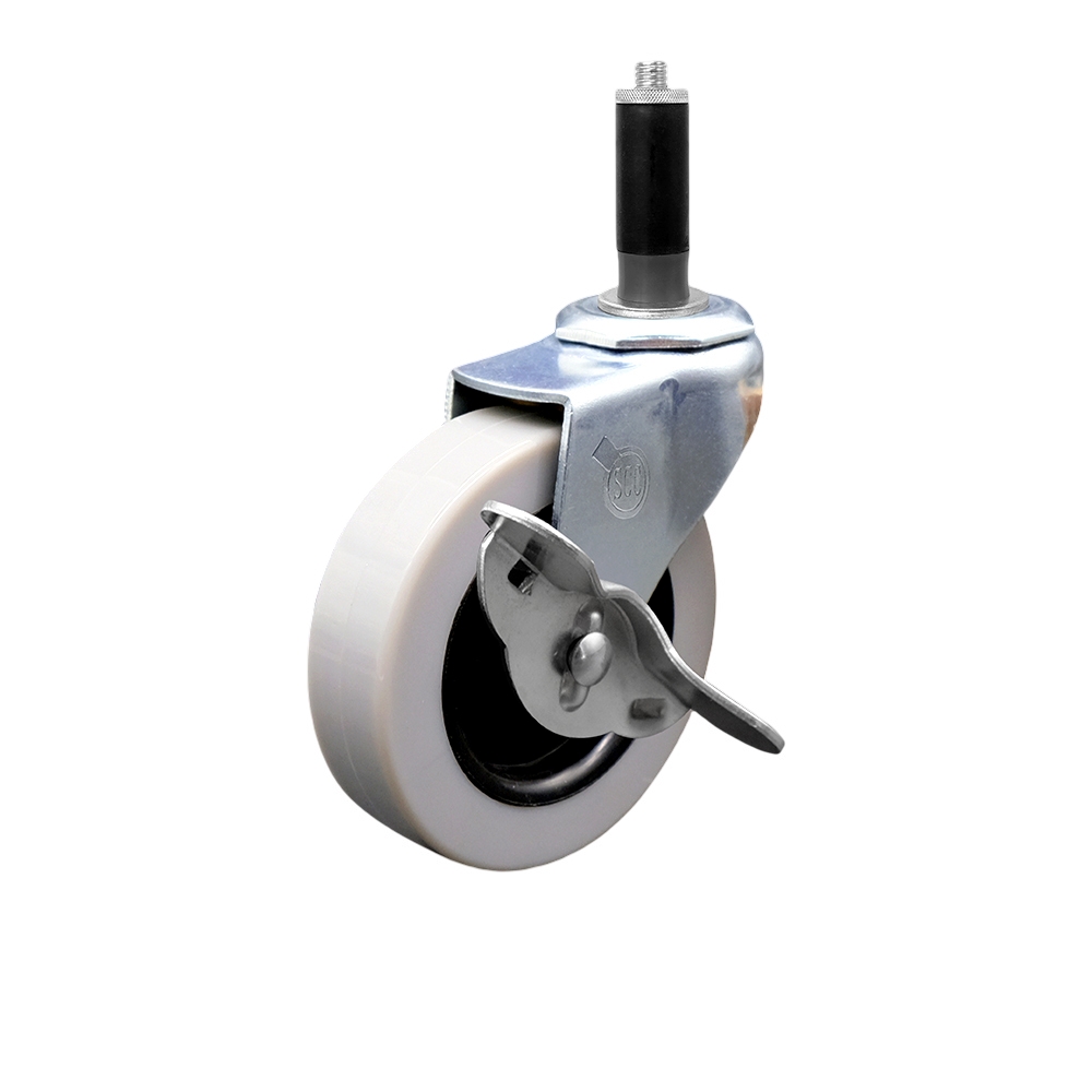 Service Caster Brand Replacement for Colson Caster 1.03367.441 MTG42 BRK3 - 3 Inch Swivel Thermoplastic Rubber Caster and 1-1/8" Expanding Adapter Stem and Brake - 110 lbs./caster — photo 1