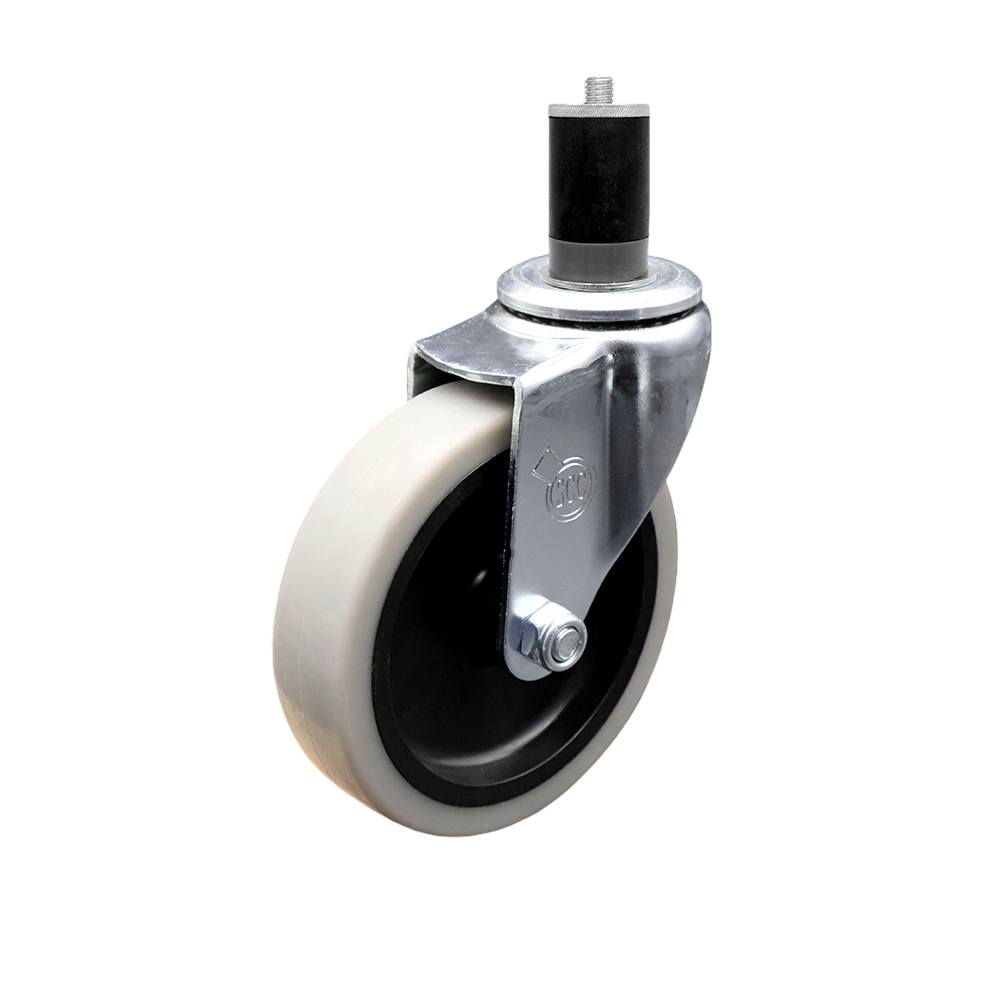4 Inch Swivel Thermoplastic Rubber Caster Wheel and 1-3/4 Inch Expanding Adapter Stem Caster - 125 lbs. Per Caster - Service Caster Brand — photo 1