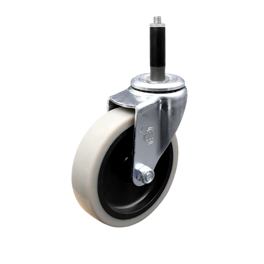4 Inch Swivel Thermoplastic Rubber Caster Wheel and 3/4 Inch Expanding Adapter Stem Caster - 125 lbs. Per Caster - Service Caster Brand — photo 1