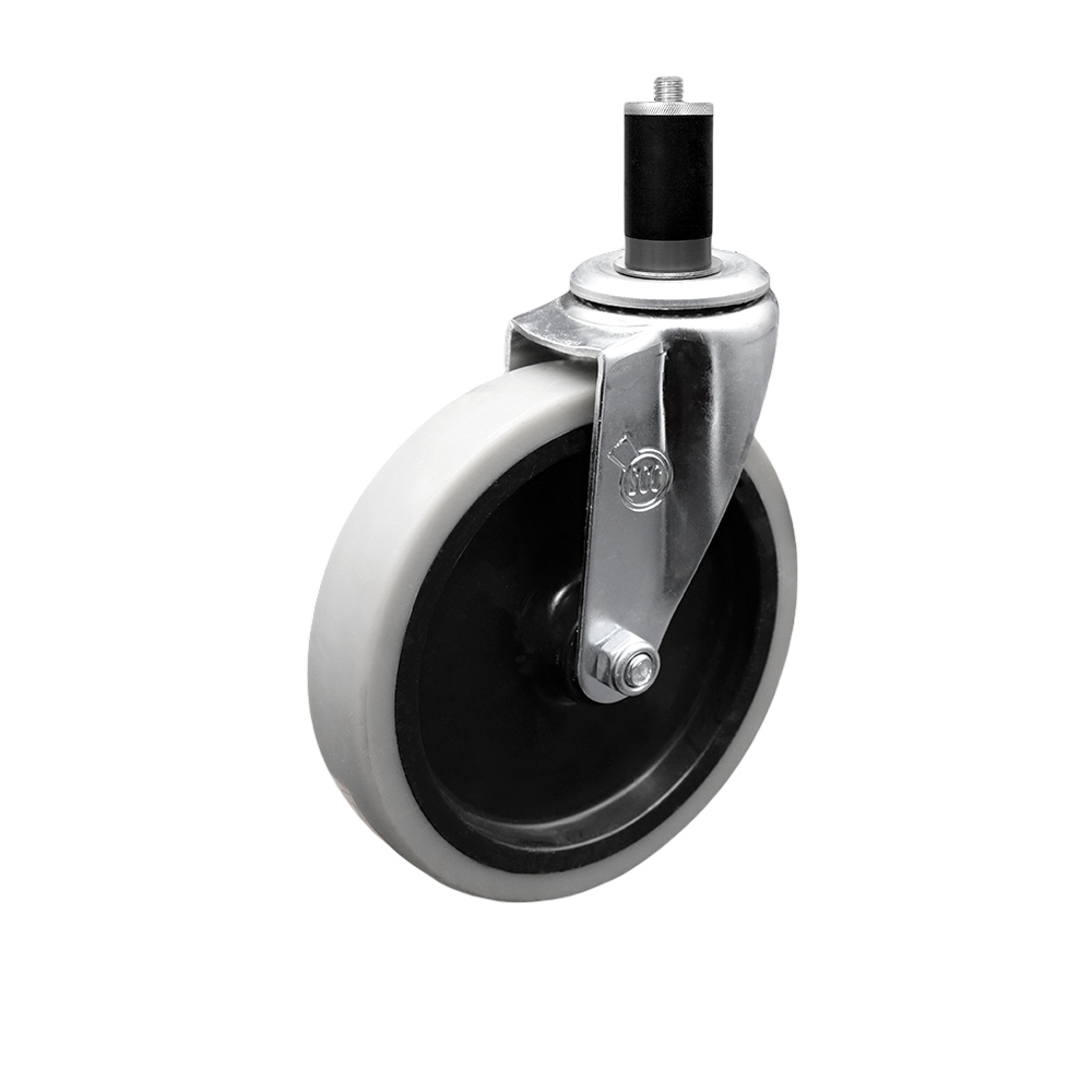 Service Caster Brand Replacement for Colson Caster 1.05367.441 MTG46 - 5 Inch Swivel Thermoplastic Rubber Caster and 1-1/2" Expanding Adapter Stem - 130 lbs./caster — photo 1