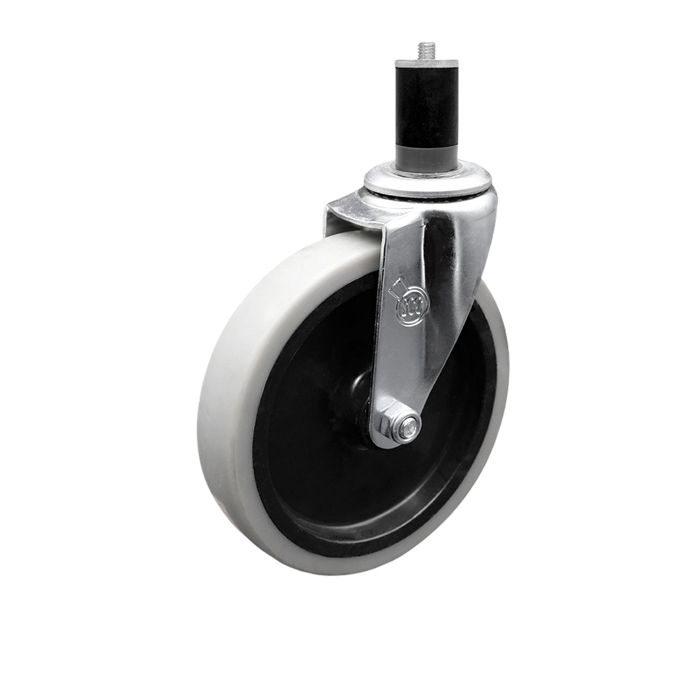 Service Caster Brand Replacement for Colson Caster 1.05367.441 MTG47 - 5 Inch Swivel Thermoplastic Rubber Caster and 1-5/8" Expanding Adapter Stem - 130 lbs./caster — photo 1