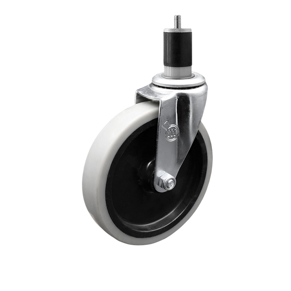 5 Inch Swivel Thermoplastic Rubber Caster Wheel and 1-7/8 Inch Expanding Adapter Stem Caster - 130 lbs. Per Caster - Service Caster Brand — photo 1