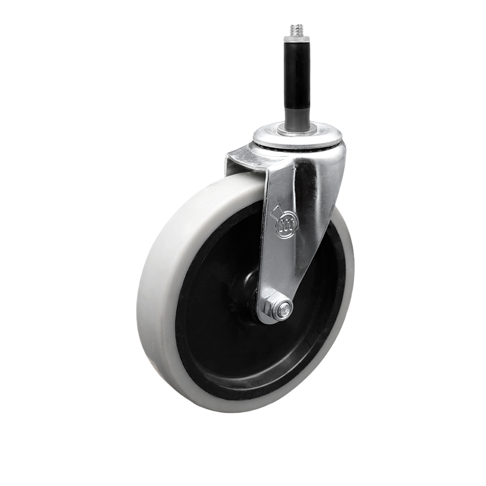 Service Caster Brand Replacement for Colson Caster 1.05367.441 MTG40 - 5 Inch Swivel Thermoplastic Rubber Caster and 3/4" Expanding Adapter Stem - 130 lbs./caster — photo 1