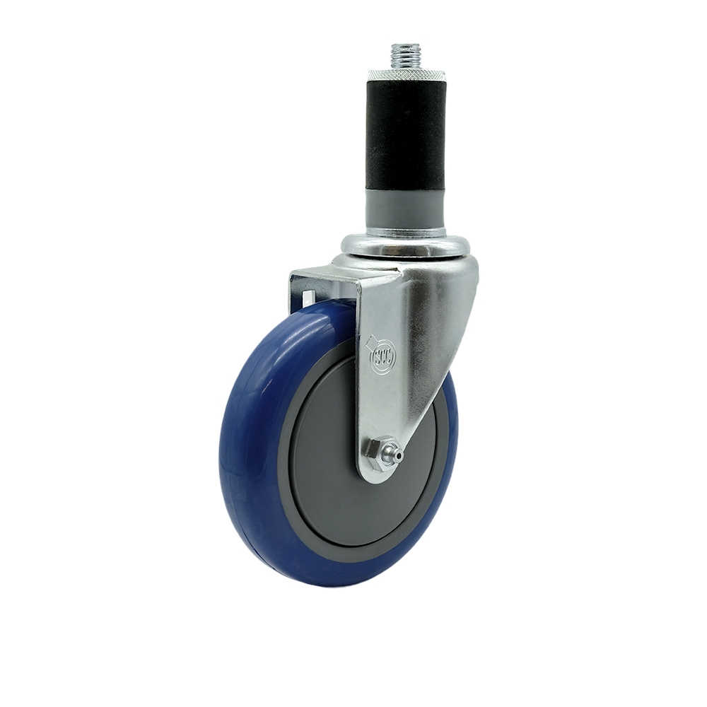 190STCASTNB Assure 5 Inch Swivel Caster - Compatible with Work Tables and Equipment Stands - Light Duty Replacement - Blue Polyurethane Wheel - Service Caster Brand — photo 1