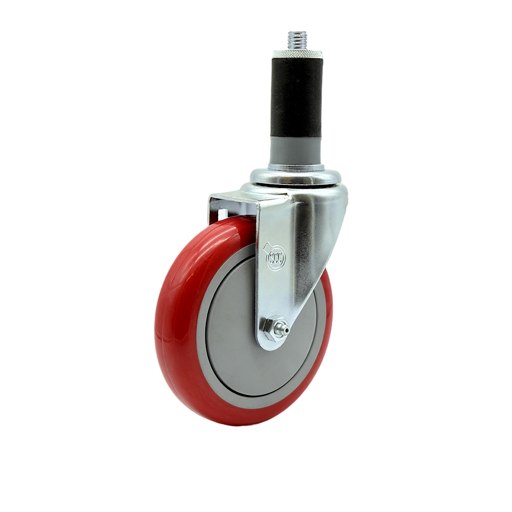 Regency Work Table and Equipment Stand Replacement Caster – 5 inch Red Polyurethane Wheel - Service Caster Brand — photo 1