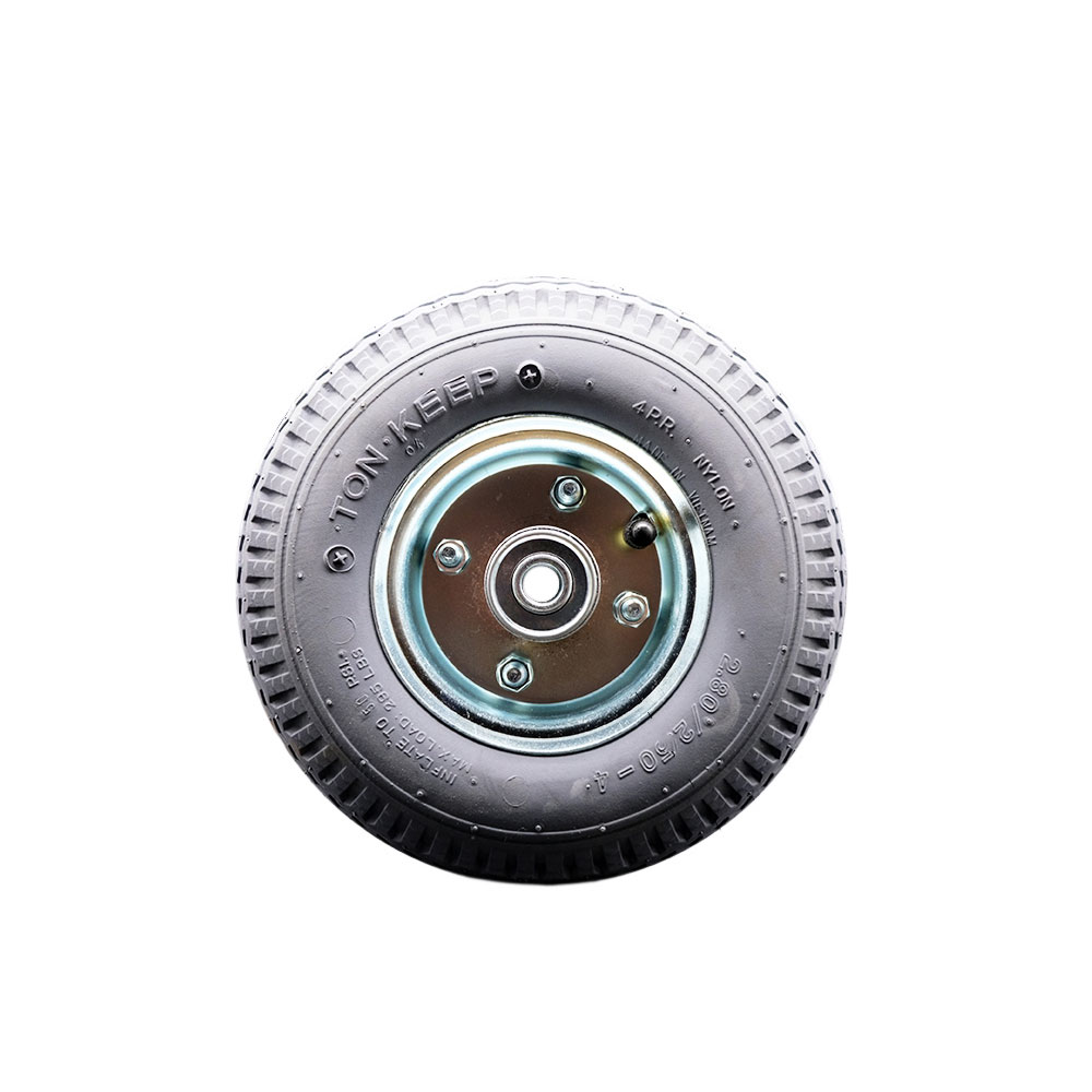 8" x 2.5" Gray Pneumatic Wheel Only with a 3.1875" Centered Hub and Ball Bearings - 300 lbs Capacity per Wheel - Service Caster Brand — photo 1