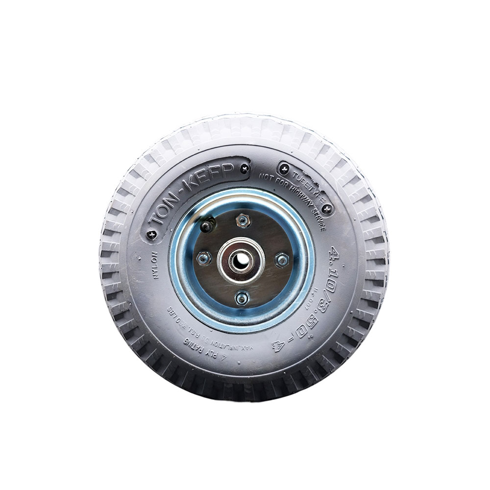 10" x 3.5" Gray Pneumatic Wheel Only with a 4" Centered Hub and Ball Bearings - 330 lbs Capacity per Wheel  -  Service Caster Brand — photo 1