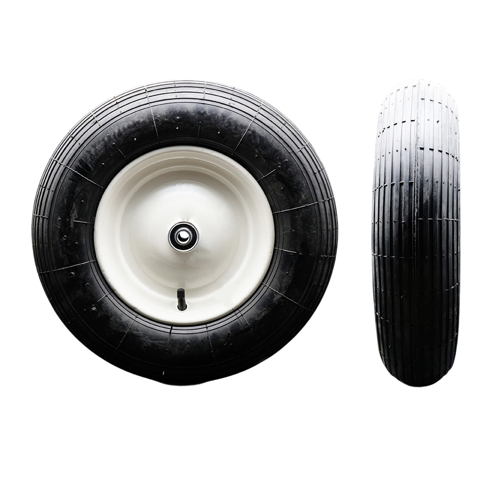 Replacement Wheelbarrow Tire Wheel - 16" x 4" Wheel Only with a Centered Hub and 5/8" Bore - Spacers for 3" to 6" Hub Length Included - 300 lbs. Capacity per Wheel - Service Caster Brand — photo 1