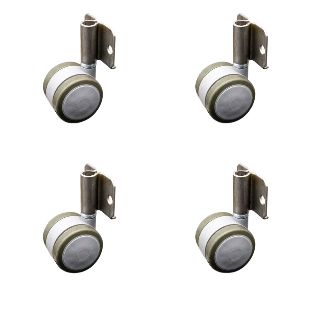2 Inch Swivel Caster Wheels for Furniture - Thermoplastic Rubber Gray Hooded Twin Wheel with Side Mount Bracket - 300 lbs. Total Capacity - Set of 4 - Service Caster Brand — photo 1