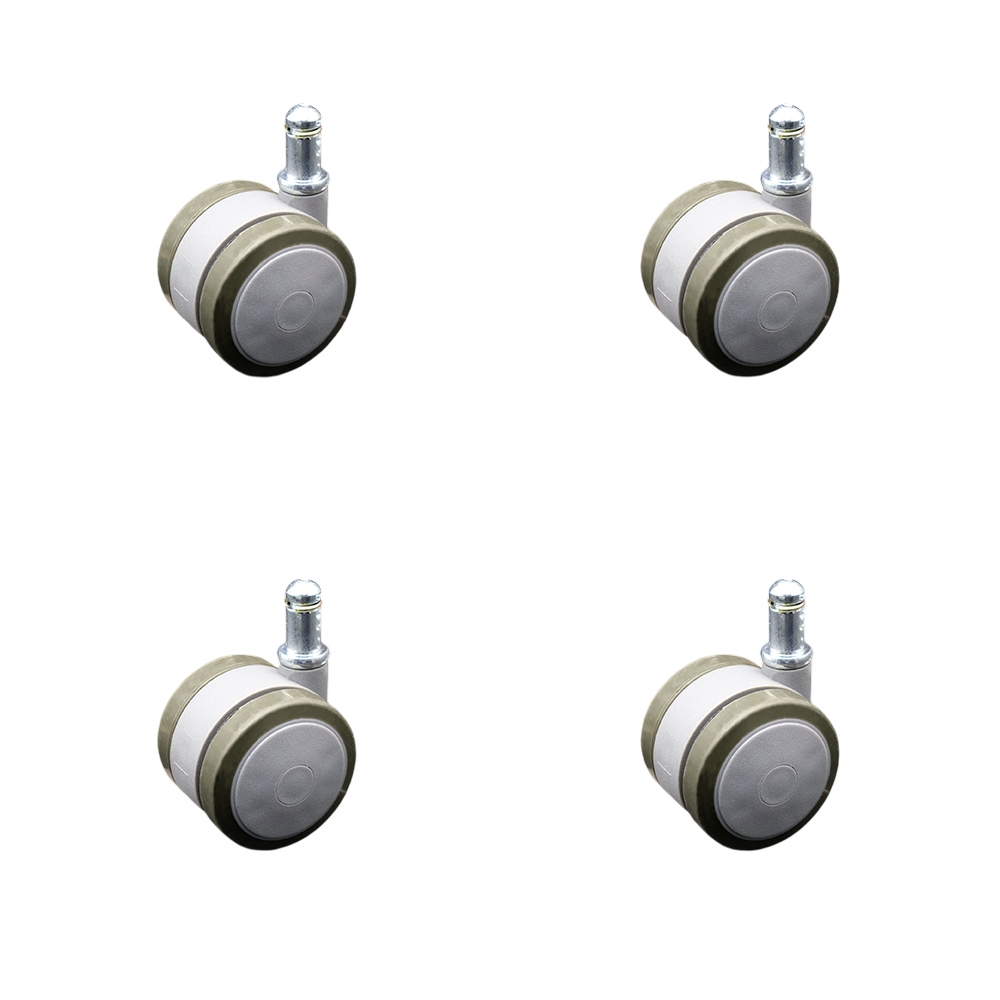 2 Inch Office Chair Stem Casters Set of 4 - Gray Thermoplastic Rubber Twin Wheel with 7/16 Inch by 7/8 Inch Grip Ring Stem Casters - 300 lbs. Total Capacity - Service Caster Brand — photo 1