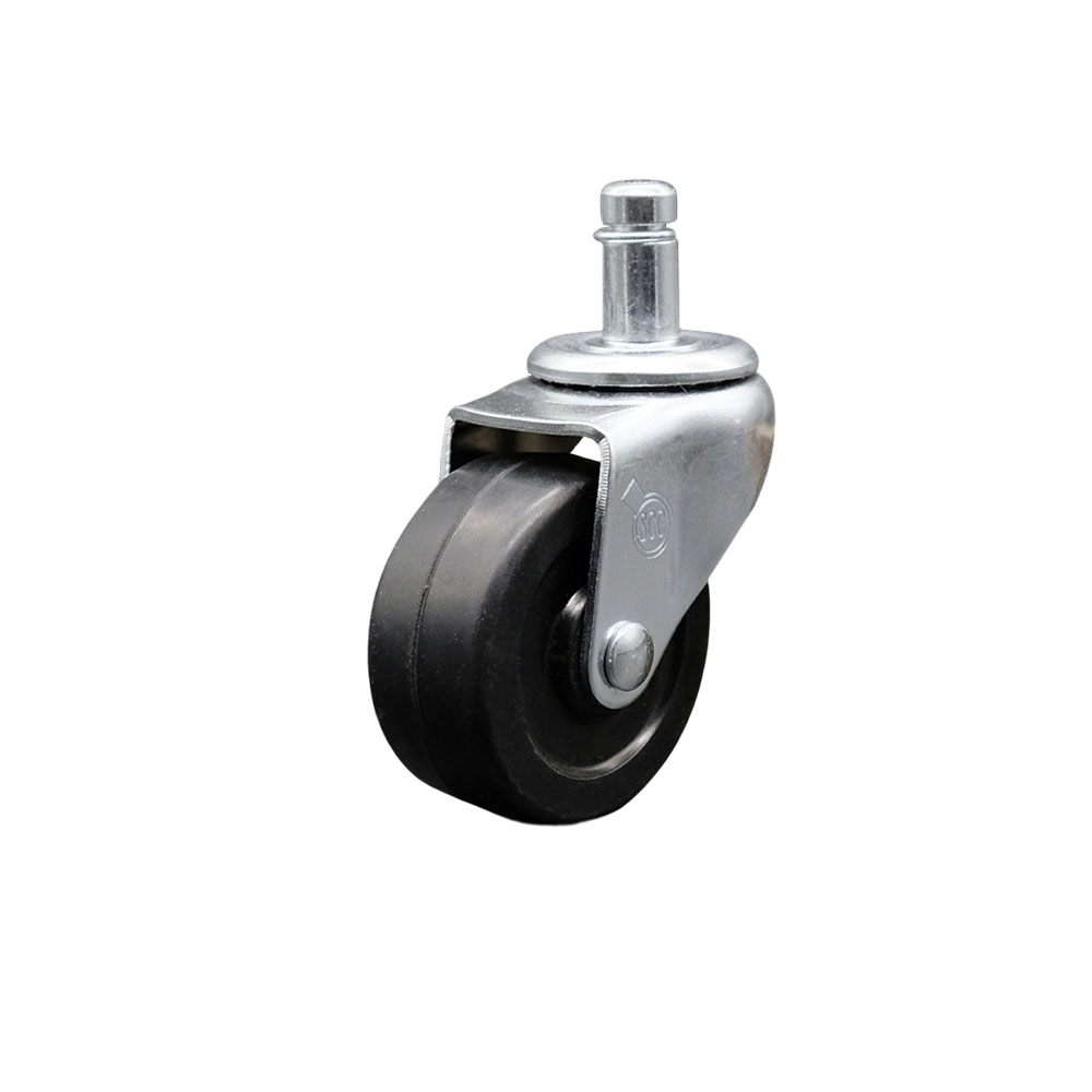2 Inch Swivel Soft Rubber Caster Wheel and 7/16 Inch by 7/8 Inch Grip Ring Stem Casters - 80 lbs. Per Caster - Service Caster Brand — photo 1