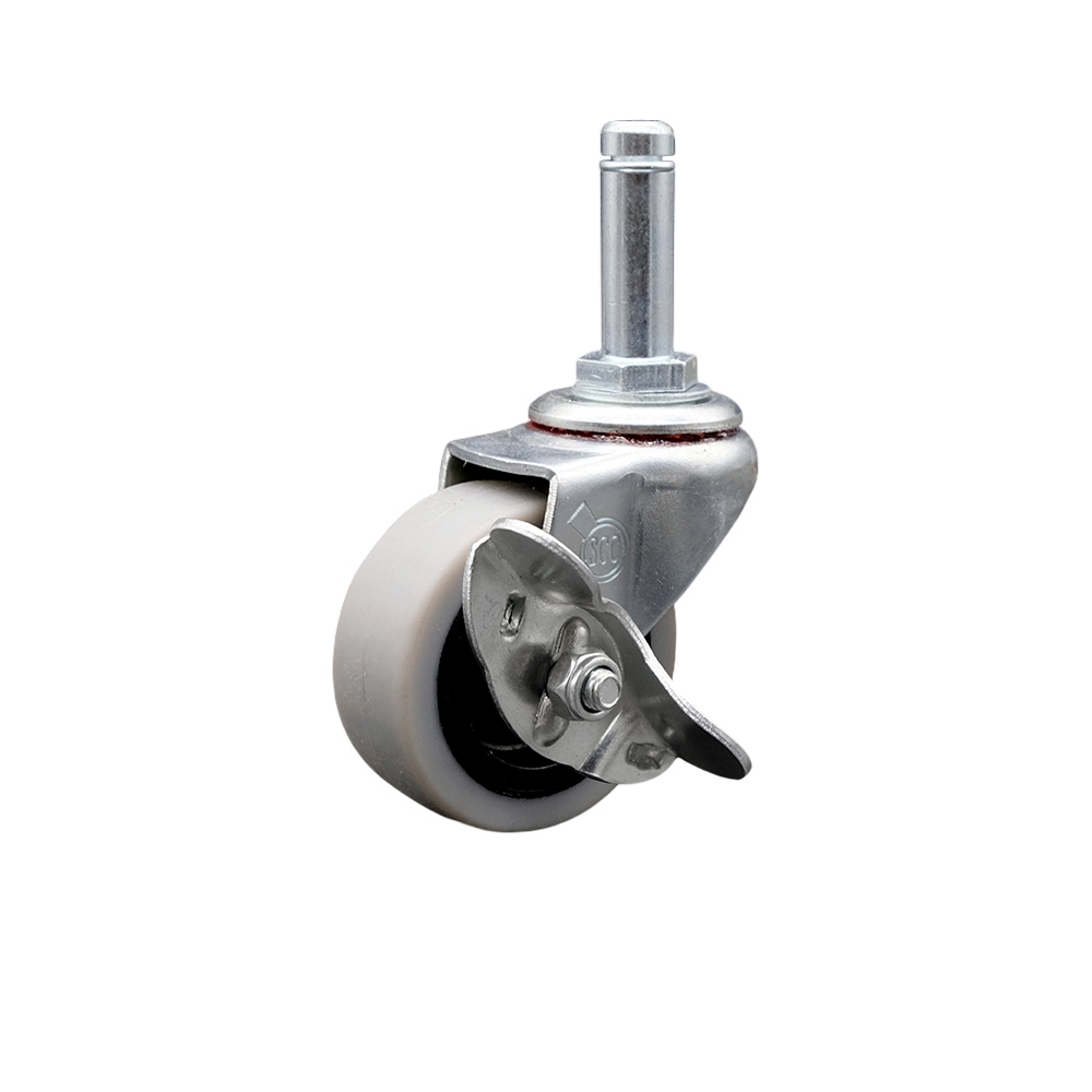 Service Caster Brand Replacement for Colson Caster 1.02251.441 MTG2 BRK3 - 2 Inch Swivel Thermoplastic Rubber Caster and 7/16 x 1-3/8 Grip Ring Stem and Brake - 80 lbs./caster — photo 1