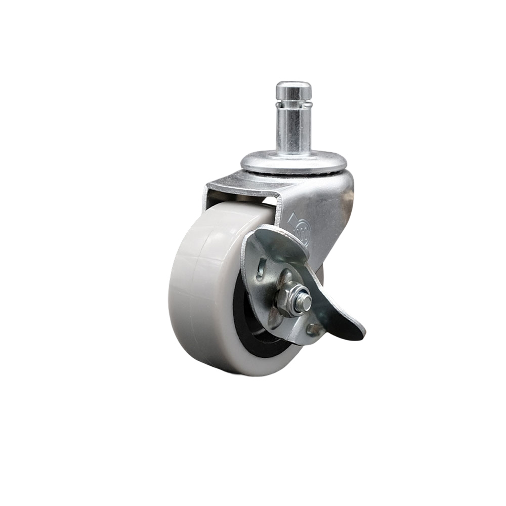 Service Caster Brand Replacement for Colson Caster 1.02251.441 MTG50 BRK3 - 2 Inch Swivel Thermoplastic Rubber Caster and 7/16 x 7/8 Grip Ring Stem and Brake - 80 lbs./caster — photo 1