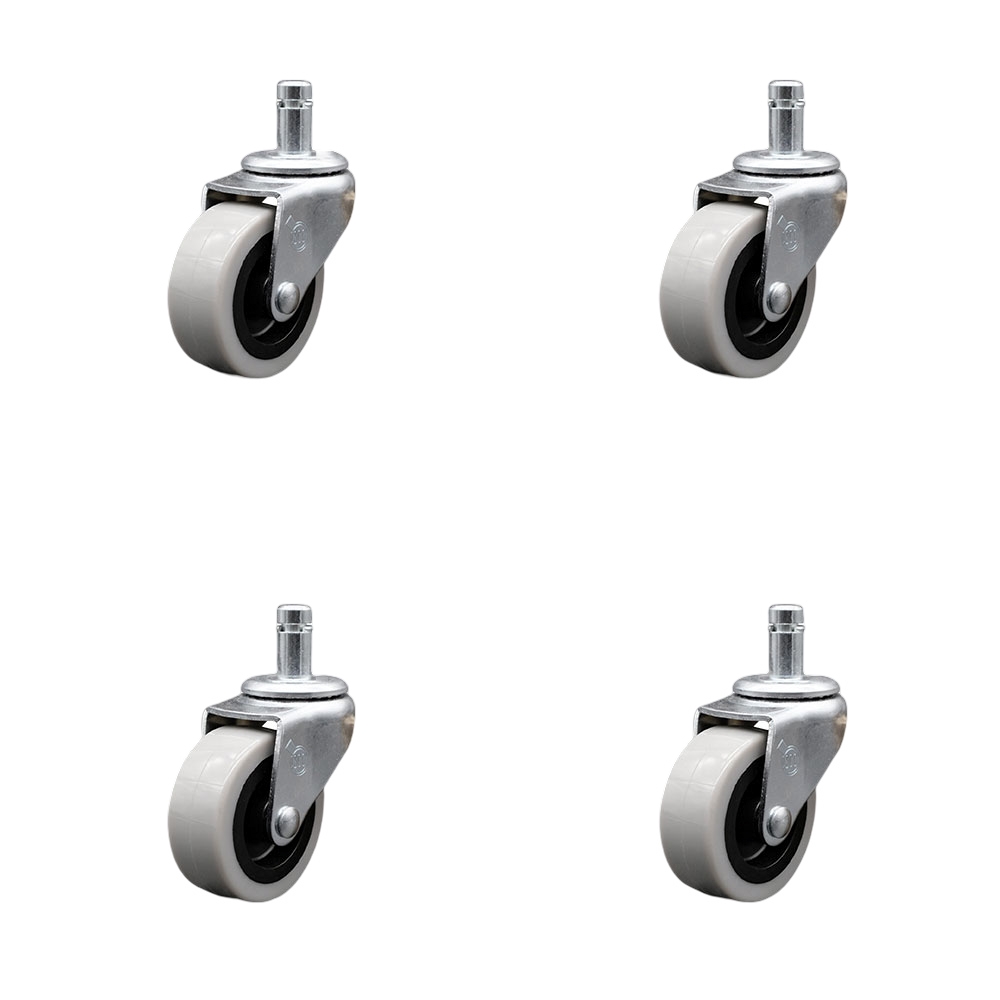 2 Inch Swivel Polyurethane Caster Wheels and 7/16 Inch by 7/8 Inch Grip Ring Stem Casters - 360 lbs. Total Capacity - Set of 4 - Service Caster Brand — photo 1